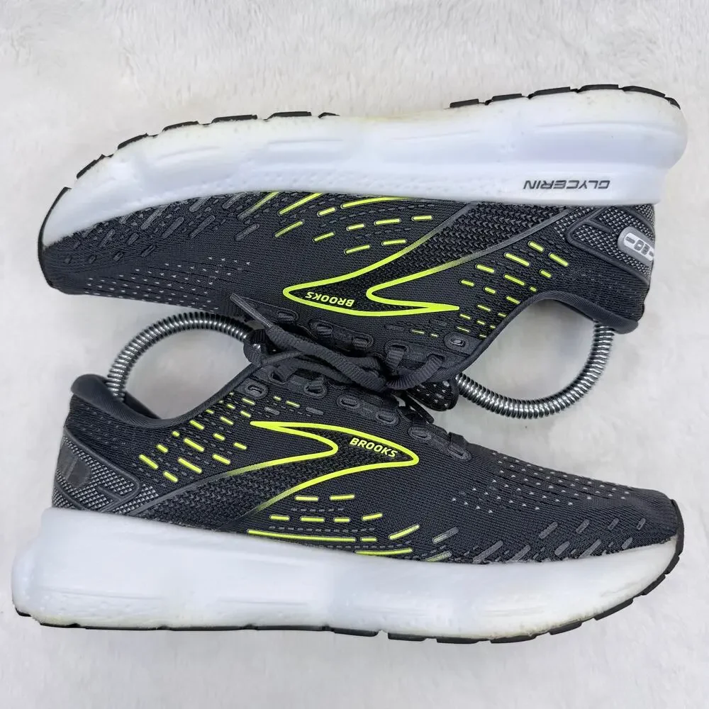 Brooks Glycerin 20 Womens Running Shoes Ebony White Nightlife Size 7 Cushion